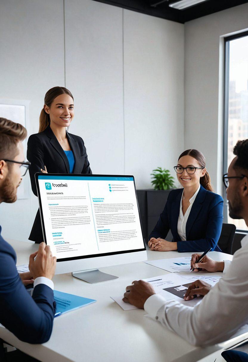 A dynamic scene featuring a diverse group of professionals engaging in a job interview setting, with one candidate confidently presenting their resume to a panel of interviewers. Include visual elements like a glowing job offer letter in the background and digital charts showcasing recruitment strategies. The atmosphere should be vibrant and energetic, symbolizing success in securing employment. bright colors. modern professional style. 3D.